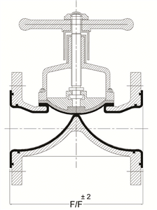 Weir Type Lined DiaPhragm Valve