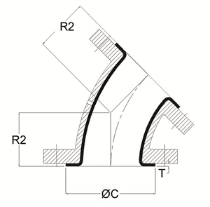 45" Lined Elbow