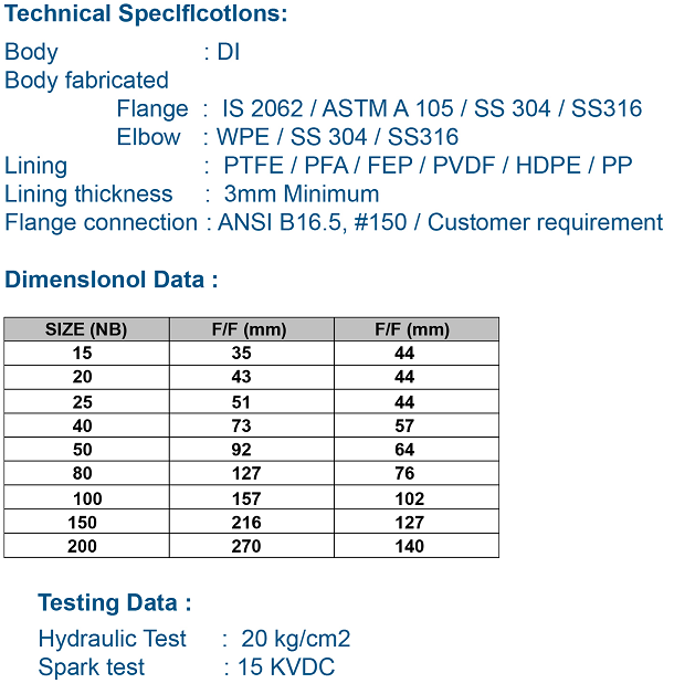 45 Lined Elbow